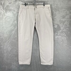 Ash & Erie Pants men's 36x26 Classic Fit Chino Flat Front Stretch Casual White
